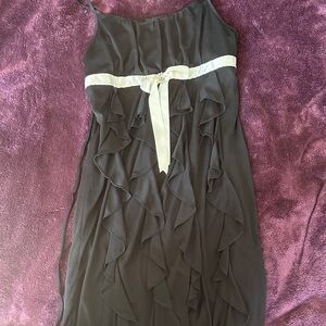 Chic Black Dress with White Ribbon by BCX girl